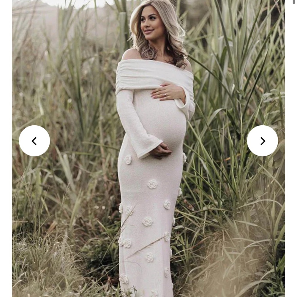 Momyknows Off-Shoulder Maternity Dress